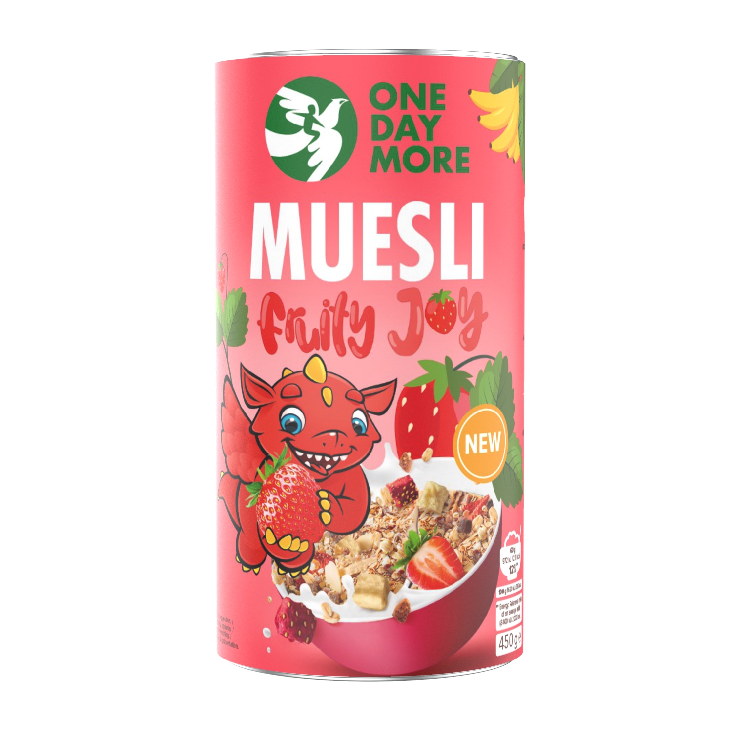 Musli Fruity Joy 450g – z truskawkami i bananami