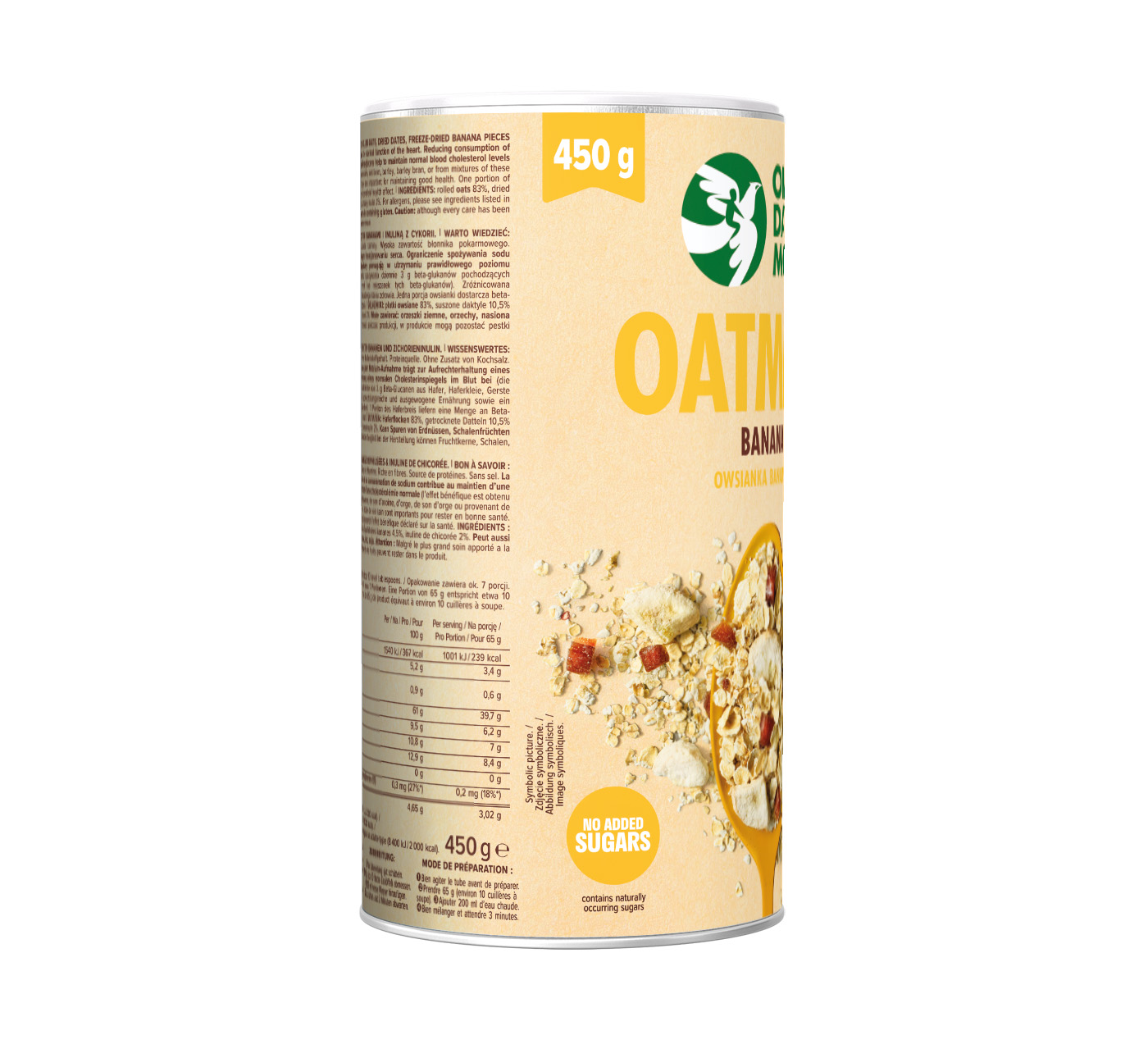 Owsianka bananowa bez dodatku cukru 450G