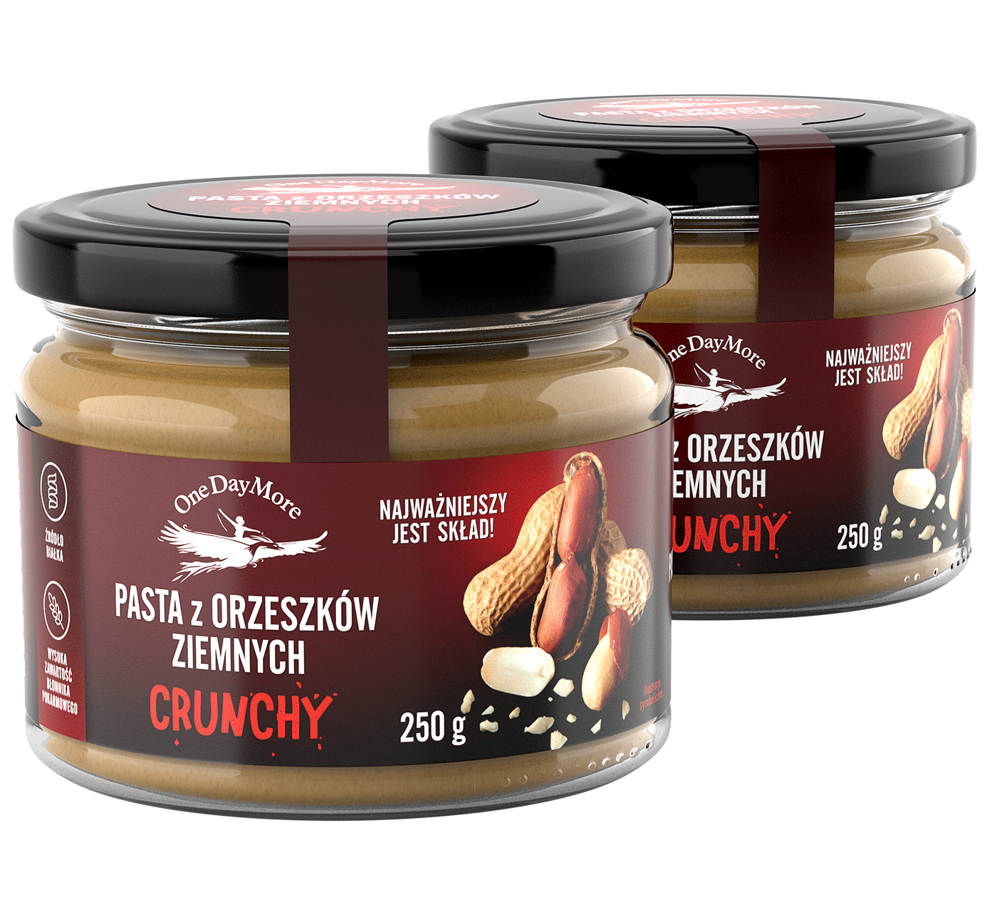 Pasta z orzeszków ziemnych Crunchy Zestaw OneDayMore