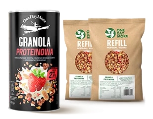 granola proteinowa tuba 2 refill OneDayMore