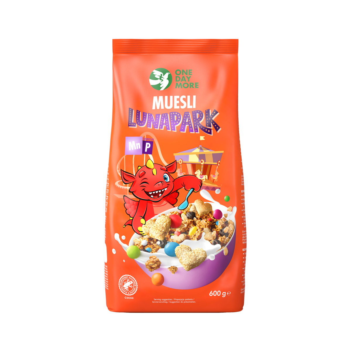 Musli Lunapark 600g – z kolorowymi drażami i borówkami