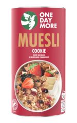 Musli Ciasteczkowe z białą czekoladą i liofilizowanymi truskawkami 450g