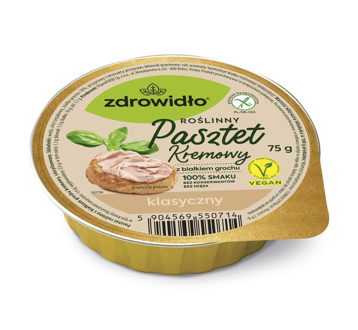 Pasztet 100% roślinny kremowy klasyczny Zdrowidło OneDay,More