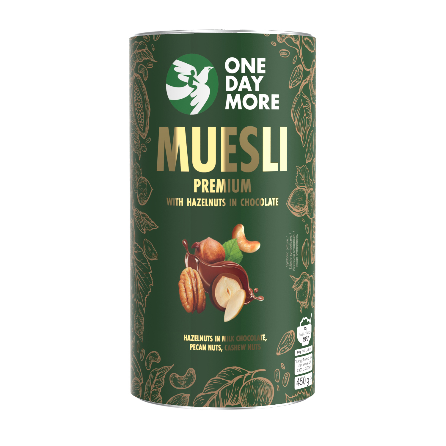Musli Premium z orzechami laskowymi w czekoladzie 450 g
